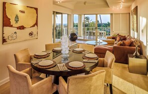 Dining area is both intimate and sociable