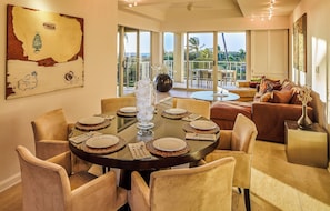 Dining area is both intimate and sociable