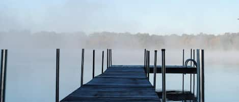 Our private dock.  Early morning fog - beautiful.