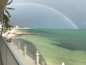 If you get a little rain... look over the balcony and you might see a rainbow!