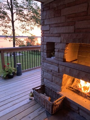 On-deck fireplace