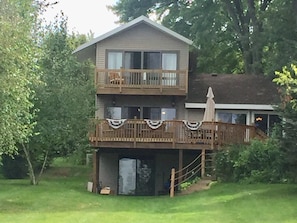 Lake side of home. Relax and enjoy views of the lake from upper and lower decks.