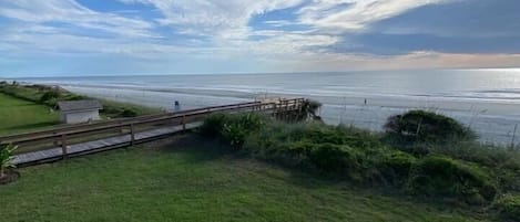 June ‘23 pic from 2nd Floor Balcony showing the new dune and updated walkover. 