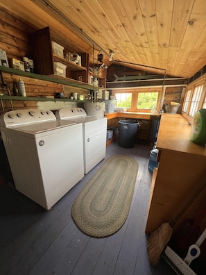 Washer and dryer area.