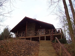 Stairs down to Creek and Bonfire Ring