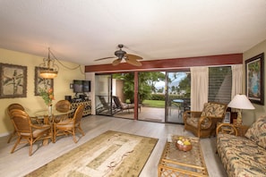 Spacious living room, lanai & lawn provide plenty of space for fun & relaxation.