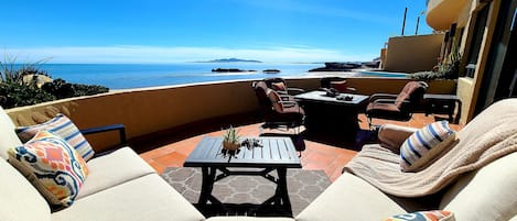 You'll spend time on this expansive view patio