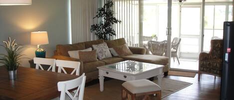 Living room with gorgeous outside view