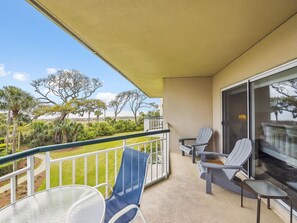 Private 2nd Floor Balcony with Ocean Views at 3210 Windsor Court South