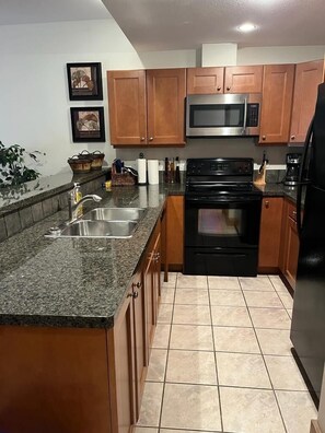 Fully stocked kitchen