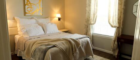 Upstairs master queen bedroom with private bath.