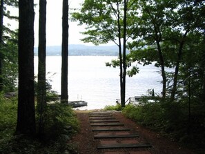 Plenty of privacy with a few steps to the lake.