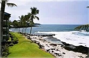 View of the coastline directly in front of condo.The resort /unit are oceanfront