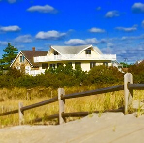 From the beach path.