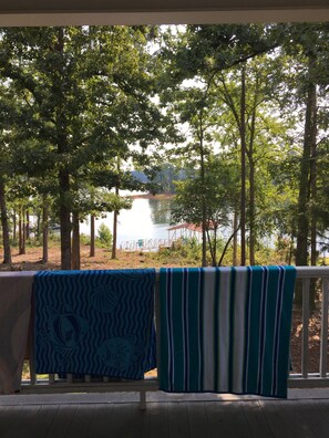 view from porch to the lake
