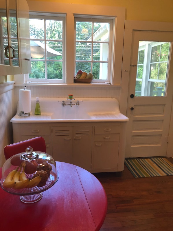 Vintage 1950's Farmhouse Sink - original to the house, original windows and door