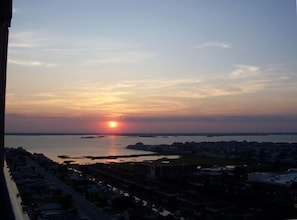 Sunset over the Bay from the balcony