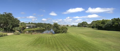 Upstairs Balcony View of the 18th Hole & Lagoon 