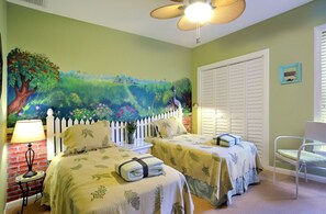Double Twin Bedroom with David Wegman Mural