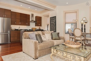 Another view of the Open Living Room / Kitchen