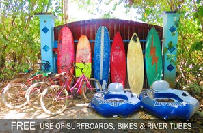 FREE use of boards, bikes and tubes!