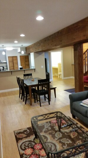 Main floor - living room/dining room, kitchen and bathroom.
