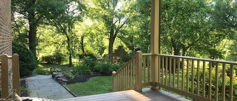 Porch leading to mill and pool
