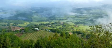 The view from the large upstairs terrace--San Gimignano and Volterra from here!