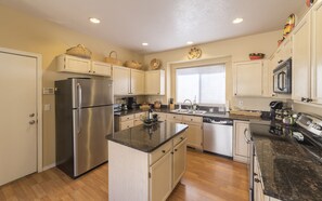 Our kitchen has been renovated with all the appliances you need.