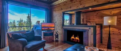 Walls and floors of pine with stunning tin ceilings.