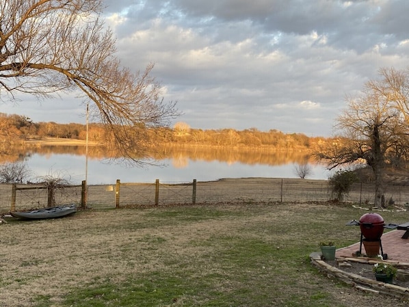 Fall sunset view from deck