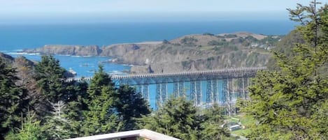 Ocean and Albion Bridge view from great room and deck 