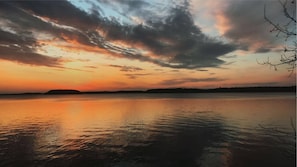 Sunset view from top of boathouse