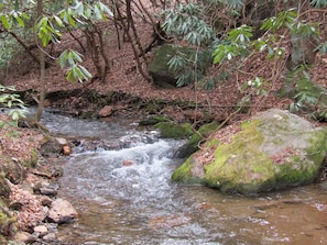 Sounds of the stream can always be heard all around the property.