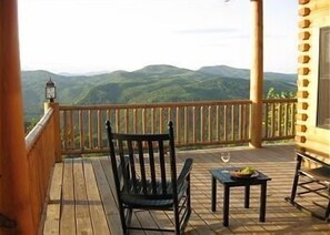 Enjoying wine on the deck in the afternoon