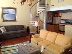 Large Open Living Room, overlooking the Courtyard