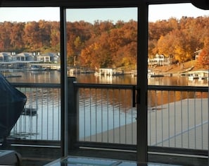 Outstanding lakefront views off the large double long deck with gas grill