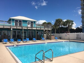 Beach Club House and Beach Side Pool.  It Faces the Beach itself.