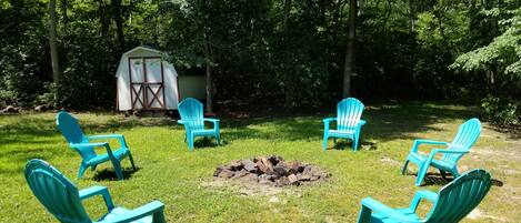 Relax with a bonfire right in your own private backyard!