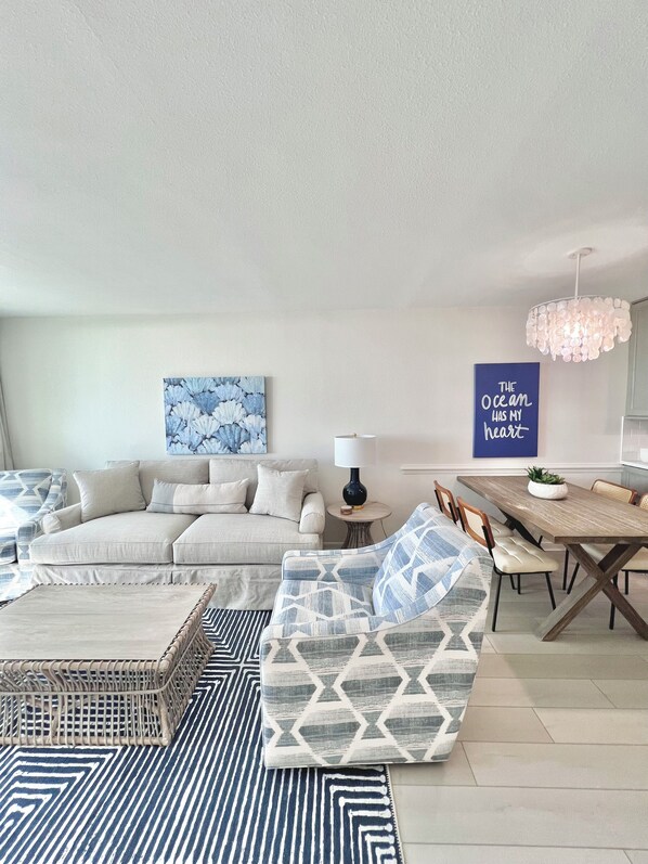 Living Room/Dining Room Combo With Panoramic Gulf Views