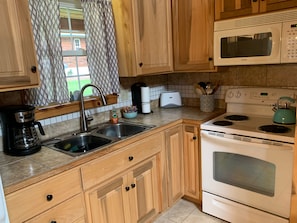 Coffee maker, toaster, crockpot, & a host of other conveniences.