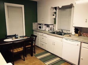 Fully stocked kitchen with a dishwasher!