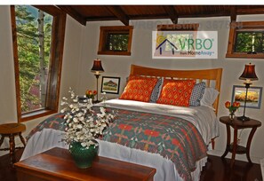 Master bedroom with large custom view window