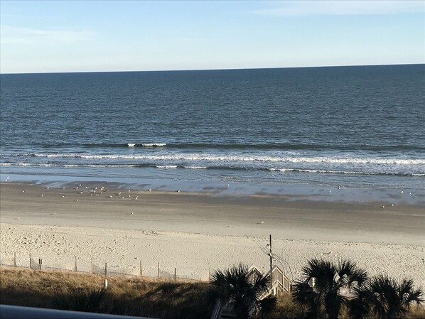 An easy walk past the pools to the beach! (Photo taken from balcony)