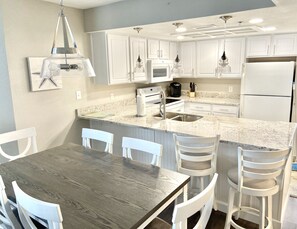 Dining table seats six
