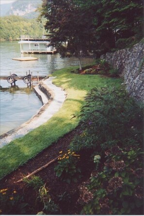 View of lakefront area from picnic table