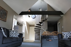 Living room view of the loft.