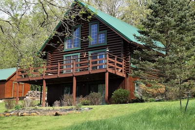 RUSTIC, MAGICAL, LOG HOME IN SW. WI. ...TROUT STREAM, HIKING, NEARBY CANOEING