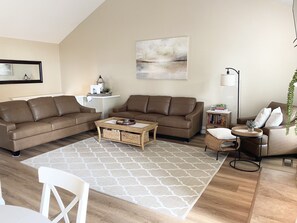 Open concept family, dining, kitchen area