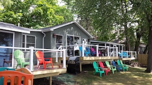 From left to right Tiki deck, Main house deck, and main house suite screen deck